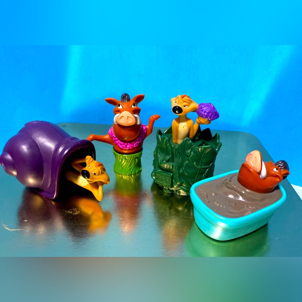 DISNEY’S THE LION KING VTG 1996 COLLECTIBLE TIMON & PUMBAA KFC ACTION TOYS (4)